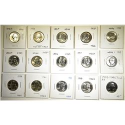 14 CH BU & 1 PROOF WASHINGTON QUARTERS