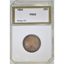 1904 BARBER QUARTER, PCI GEM PROOF