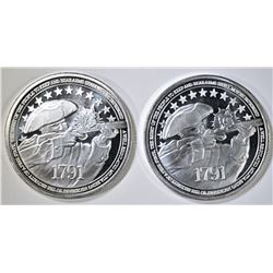 2-ONE OUNCE .999 SILVER 2nd AMENDMENT ROUNDS