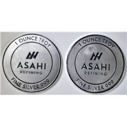 2-ONE OUNCE .999 SILVER ROUNDS ASAHI