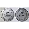 Image 1 : 2-ONE OUNCE .999 SILVER ROUNDS ASAHI