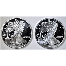 2-ONE OUNCE .999 SILVER ROUNDS WALKING LIBERTY