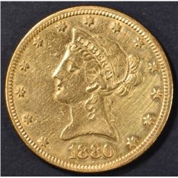 1880 $10 GOLD LIBERTY, AU