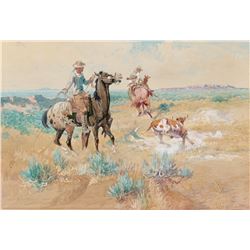 Olaf C. Seltzer - Roping Scene, c. 1925-1930