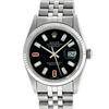 Image 2 : Rolex Mens Stainless Steel 36mm Black Diamond Dial Datejust Wristwatch