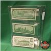 Image 2 : Canada One Dollar Bills - Sheet of 3: 1954 Lawson/Bouey & 1967 Beattie/Rasminsky Centennial & 1973 C