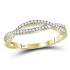 Image 1 : 1/5 CTW Round Diamond Crossover Woven Ring 10kt Yellow Gold - REF-18Y3X