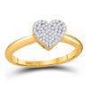 Image 1 : 1/6 CTW Round Diamond Heart Ring 10kt Yellow Gold - REF-11R9H