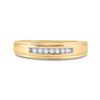 Image 2 : 1/12 CTW Mens Round Diamond Wedding Ring 10kt Yellow Gold - REF-13W2F