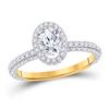 Image 1 : 1 & 3/4 CTW Oval Diamond Solitaire Bridal Wedding Engagement Ring 14kt Yellow Gold - REF-299N9Y