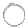 Image 2 : 1/20 CTW Round Diamond Heart Ring 10kt White Gold - REF-7X5T