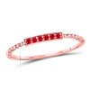 Image 1 : 1/20 CTW Round Ruby Beaded Stackable Ring 10kt Rose Gold - REF-7K5R