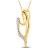 Image 2 : 1/10 CTW Round Diamond Heart Pendant 10kt Yellow Gold - REF-7N5Y