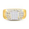 Image 2 : 1 CTW Princess Diamond Cluster Ring 10kt Yellow Gold - REF-60T3K