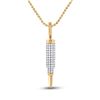 Image 1 : 1 & 3/8 CTW Mens Round Diamond Bullet Charm Pendant 10kt Yellow Gold - REF-54K3R