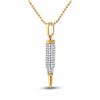 Image 2 : 1 & 3/8 CTW Mens Round Diamond Bullet Charm Pendant 10kt Yellow Gold - REF-54K3R