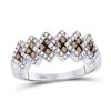 Image 1 : 1/2 CTW Round Brown Diamond Ring 10kt White Gold - REF-32A3N