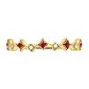 Image 2 : 1/8 CTW Round Ruby Diamond Milgrain Square Stackable Ring 10kt Yellow Gold - REF-10F8M