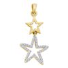 Image 1 : 1/10 CTW Round Diamond Star Pendant 10kt Yellow Gold - REF-8A4N
