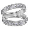 Image 1 : 1/4 CTW His & Hers Round Diamond Matching Wedding Ring 14kt White Gold - REF-47Y9X