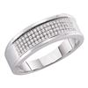 Image 1 : 1/4 CTW Mens Round Diamond Wedding Ring 10kt White Gold - REF-27T5K