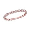 Image 1 : 1/8 CTW Round Diamond Vintage Stackable Ring 10kt Rose Gold - REF-11N9Y