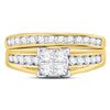 Image 2 : 1 CTW Princess Diamond Bridal Wedding Engagement Ring 10kt Yellow Gold - REF-65T9K