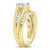 Image 3 : 1 CTW Princess Diamond Bridal Wedding Engagement Ring 10kt Yellow Gold - REF-65T9K