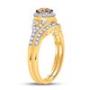 Image 3 : 1 CTW Round Brown Diamond Bridal Wedding Engagement Ring 14kt Yellow Gold - REF-90K3R