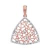 Image 1 : 1/20 CTW Round Diamond Triangle Pendant 10kt Two-tone Gold - REF-8F4M