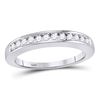 Image 1 : 1/4 CTW Round Diamond Wedding Channel Set Ring 14kt White Gold - REF-24K3R