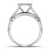 Image 2 : 1/4 CTW Round Diamond Elevated Square Cluster Ring 10kt White Gold - REF-27T3K