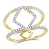 Image 1 : Womens Round Diamond Negative Space Band Ring 1/4 Cttw 10kt Yellow Gold - REF-14F9W