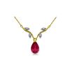 Image 1 : Genuine 1.52 ctw Ruby & Diamond Necklace 14KT White Gold - REF-35K9V