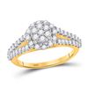 Image 1 : Womens Round Diamond Circle Cluster Ring 3/4 Cttw 14kt Yellow Gold - REF-57M5H