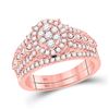 Image 1 : Round Diamond Bridal Wedding Ring Band Set 7/8 Cttw 14kt Rose Gold - REF-85N9F