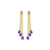 Image 1 : Genuine 10.53 ctw Amethyst & Diamond Earrings 14KT Yellow Gold - REF-32X9M