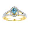 Image 1 : Womens Oval Lab-Created Blue Topaz Solitaire Ring 5/8 Cttw Size 8 10kt Yellow Gold - REF-14N5F