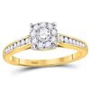 Image 1 : Round Diamond Solitaire Bridal Wedding Engagement Ring 1/2 Cttw 14kt Yellow Gold - REF-45Y5N