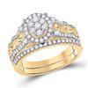Image 1 : Round Diamond Bridal Wedding Ring Band Set 3/4 Cttw 14kt Yellow Gold - REF-82Y5N