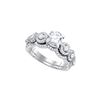 Image 1 : Round Diamond Bridal Wedding Ring Band Set 1-5/8 Cttw 14kt White Gold - REF-489H9R