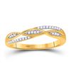 Image 1 : Womens Round Diamond Twist Band Ring 1/12 Cttw 10kt Yellow Gold - REF-9M5H