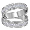 Image 1 : His Hers Round Diamond Band Matching Wedding Band Set 1/3 Cttw 14kt White Gold - REF-52X9A