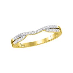 Womens Round Diamond Contour Enhancer Wedding Band Ring 1/6 Cttw 14kt Yellow Gold - REF-24Y5N