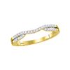 Image 1 : Womens Round Diamond Contour Enhancer Wedding Band Ring 1/6 Cttw 14kt Yellow Gold - REF-24Y5N