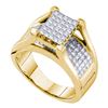 Image 1 : Princess Diamond Cluster Bridal Wedding Engagement Ring 1-1/2 Cttw 14kt Yellow Gold - REF-142H5R
