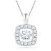 Image 1 : Womens Round Diamond Square Moving Twinkle Pendant 1/4 Cttw 10kt White Gold - REF-21H5R