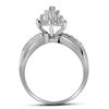 Image 2 : 1/2 CTW Round Diamond Cluster Ring 10kt White Gold - REF-27M3A