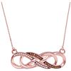 Image 1 : 1/8 CTW Round Brown Diamond Infinity Necklace 10kt Rose Gold - REF-16T8K
