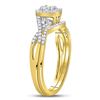 Image 2 : 1/3 CTW Princess Diamond Bridal Wedding Engagement Ring 14kt Yellow Gold - REF-41W9F